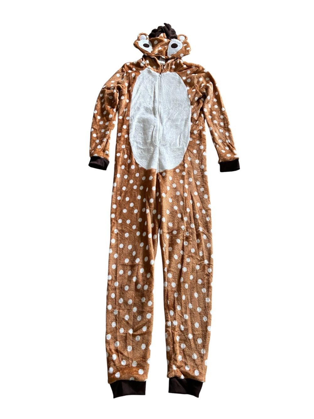 Spirit Deer Union Suit Costume Jumpsuit Halloween Party Cosplay Brown White Med